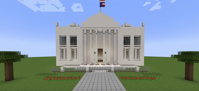 在 Minecraft 中建造的白宮