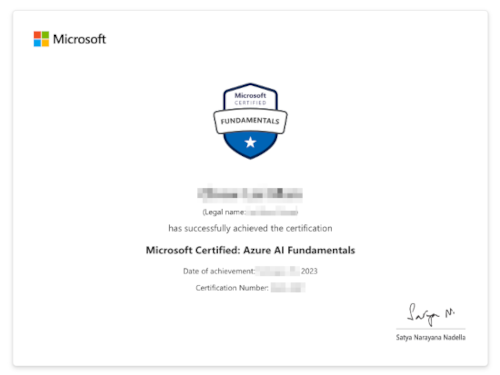 Microsoft Certified: Azure AI Fundamentals