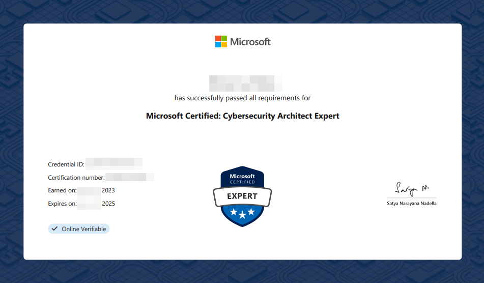 Microsoft Certified: Cybersecurity Architect Expert