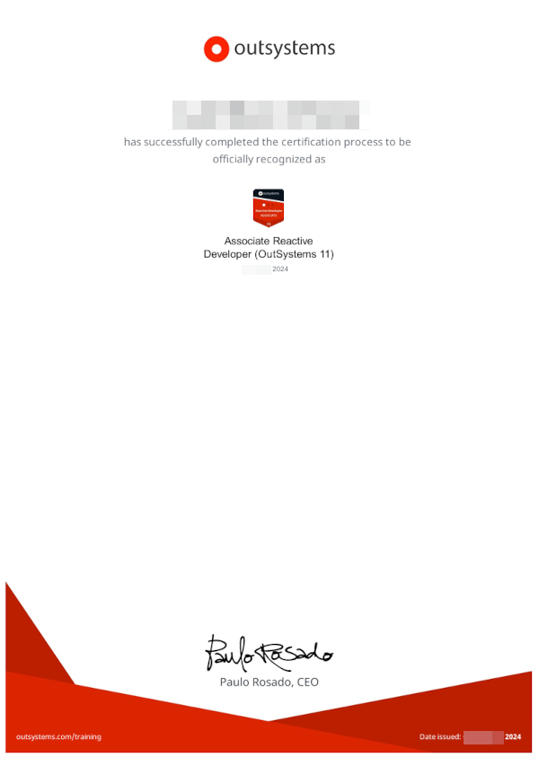 OutSystems Associate Reactive Developer (OutSystems 11)