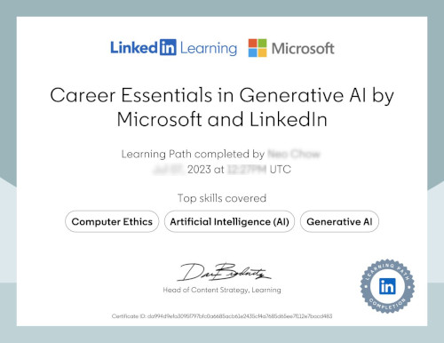 Career Essentials in Generative AI by Microsoft and LinkedIn