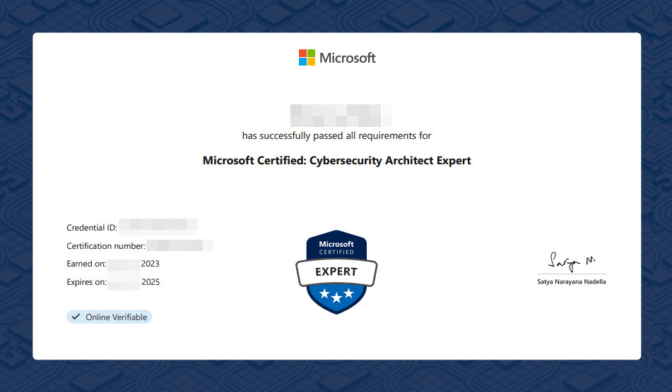 Microsoft Certified: Cybersecurity Architect Expert