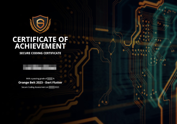 Secure Coding Certificate Orange Belt - Dart Flutter